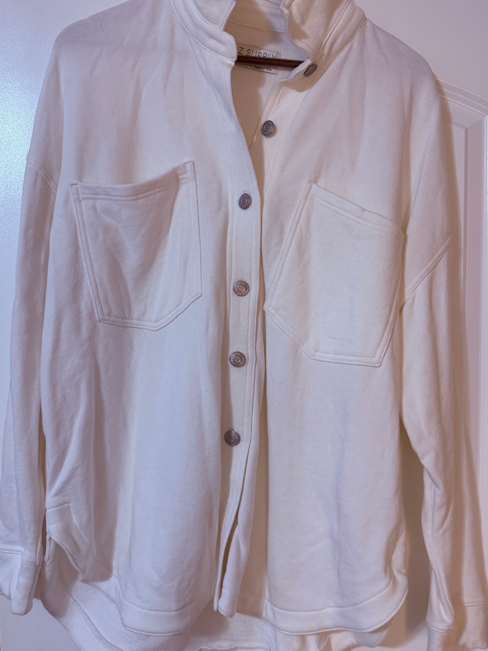 Z Supply White Button-Up Jacket
